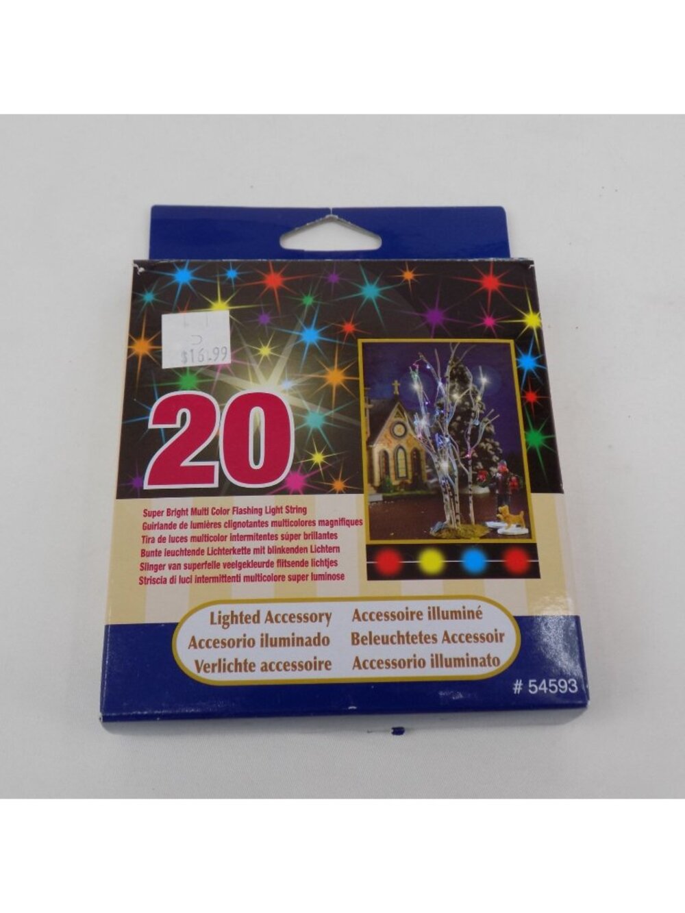 Lemax 20 Super Bright Multi-Color Flashing Light String For Indoor Use 54593 New